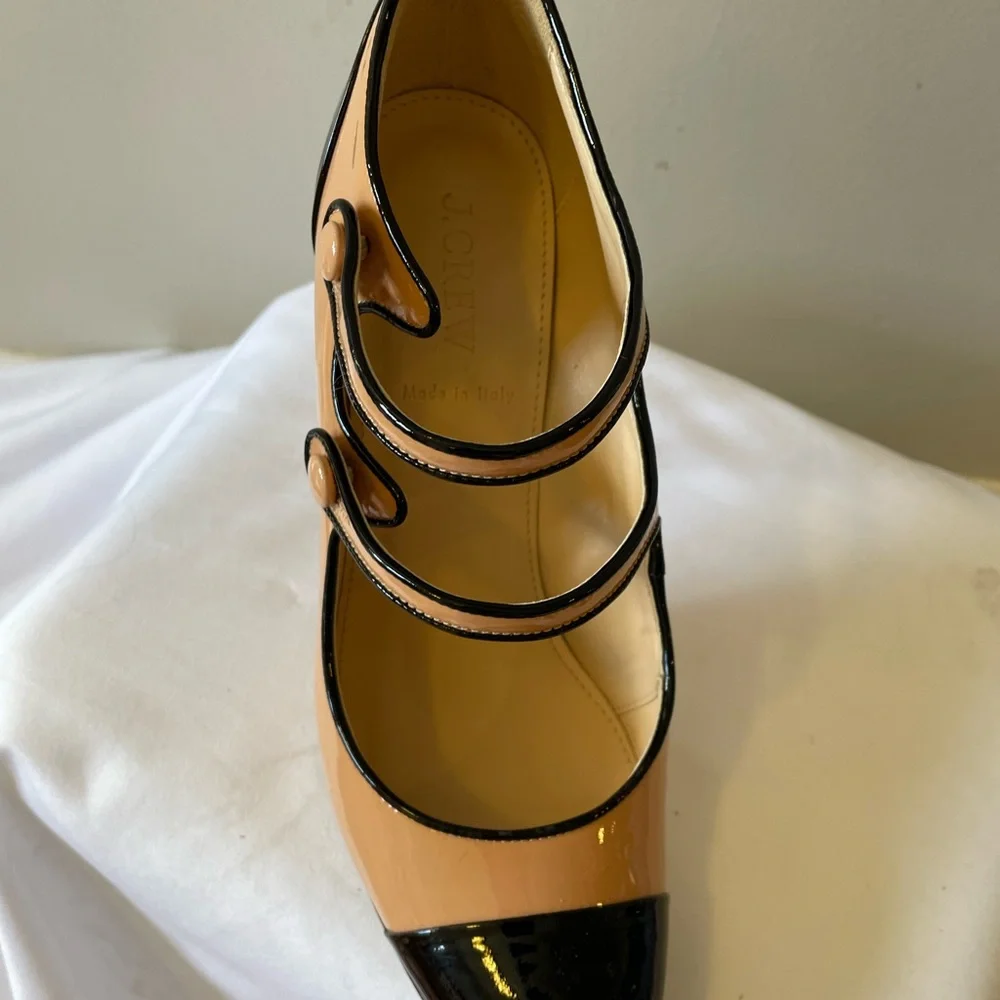 J. Crew (Factory) Black and Tan Heels - Picture 3 of 6